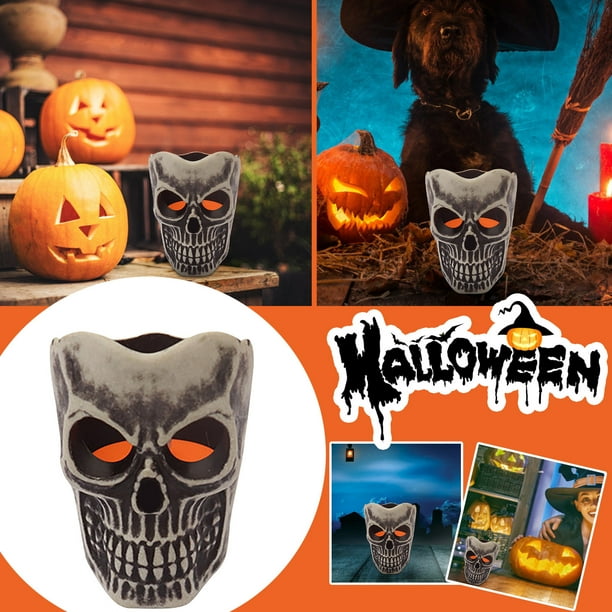 Adornos Halloween Luminous Resin Skull LED Horror Skull Dress Up Props Adornos Halloween Luminous Resin Skull LED Horror Skull Dress Up Props